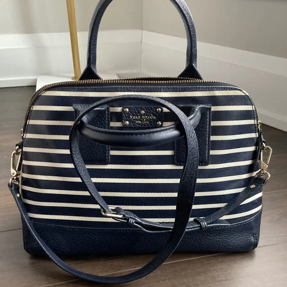 Kate Spade Navy Nautical Striped Leather Bag - Picture 8 of 14